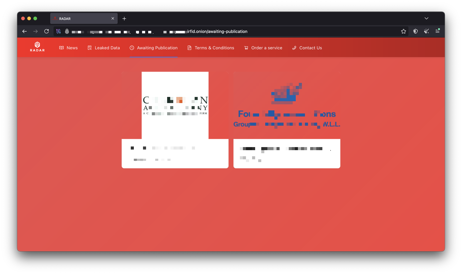 Radar threat actor listing removed